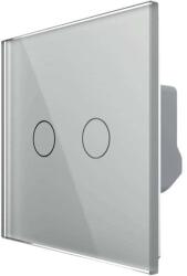 LIVOLO Intrerupator Dublu cu Revenire / Reset cu Touch LIVOLO - Serie Noua, gri, VL-FC2B-2G-2I (VL-FC2B-2G-2I) - fluxone