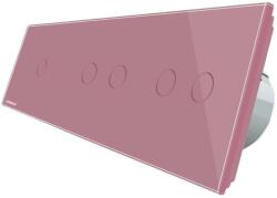 LIVOLO Intrerupator cu touch simplu+dublu+dublu LIVOLO din sticla, Protocol ZigBee, Control de pe telefon, roz, VL-C701Z/702Z/702Z-17 (VL-C701Z/702Z/702Z-17)
