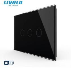 LIVOLO Intrerupator Triplu Wi-Fi cu Touch LIVOLO, standard italian Serie Noua, Negru, VL-FC3NY-3G-12 (VL-FC3NY-3G-12)