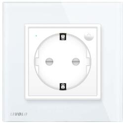 LIVOLO Priza inteligenta pentru perete Livolo ZigBee, 16A, Wi-Fi, Compatibil cu Alexa si Google Home, alb, VL-FCTC16AZ-2WP-11 (VL-FCTC16AZ-2WP-11)