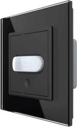 LIVOLO Senzor de Miscare PIR Livolo cu Rama din Sticla, Protocol ZigBee, negru, VL-FCUZ-2BP-12 (VL-FCUZ-2BP-12)