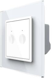 LIVOLO Intrerupator dublu cu touch Livolo din sticla, Serie noua, , VL-FC2-2WP-11 (VL-FC2-2WP-11)
