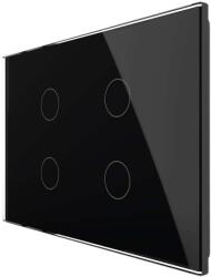 LIVOLO Intrerupator cvadruplu cu touch Livolo din sticla, standard Italian, protocol ZigBee - Serie noua, negru, VL-FC4Z-3G-12 (VL-FC4Z-3G-12)