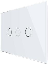 LIVOLO Intrerupator triplu wireless cu touch Livolo din sticla - standard italian, alb, VL-FC3R-3G-11 (VL-FC3R-3G-11)