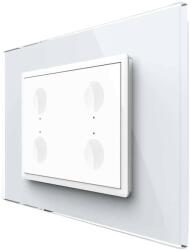 LIVOLO Intrerupator cvadruplu cu touch Livolo cu rama din sticla, protocol ZigBee, standard Italian - Serie noua, alb, VL-FC4Z-3WP-11 (VL-FC4Z-3WP-11)