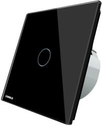 LIVOLO Intrerupator cu variator cu touch Livolo din sticla, negru, VL-C701D-12 (VL-C701D-12)