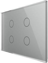 LIVOLO Intrerupator cvadruplu wireless cu touch Livolo din sticla - standard italian, gri, VL-FC4R-3G-15 (VL-FC4R-3G-15)