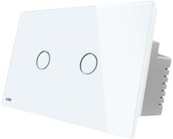LIVOLO Intrerupator cu touch pentru draperie Livolo din sticla, Standard italian, alb, VL-C902W-81 (VL-C902W-81)