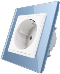 LIVOLO Priza simpla Livolo cu rama din sticla, albastru, VL-C7C1EU-19 (VL-C7C1EU-19)