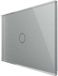 LIVOLO Intrerupator Simplu Cap Scara / Cruce cu Touch LIVOLO din Sticla - Serie Noua, gri, VL-FC1S-3G-15 (VL-FC1S-3G-15)
