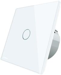 LIVOLO Intrerupator simplu cu revenire contact uscat Livolo cu touch din sticla, alb, VL-C701IH-11 (VL-C701IH-11)
