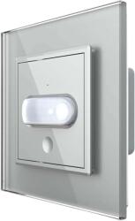 LIVOLO Senzor de Miscare PIR Livolo cu Rama din Sticla, Protocol ZigBee, gri, VL-FCUZ-2IP-15 (VL-FCUZ-2IP-15)