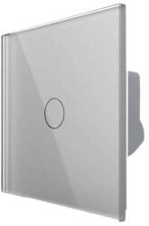 LIVOLO Intrerupator Simplu cu Touch Livolo din Sticla, Zigbee - Serie Noua, gri, VL-FC1Z-2G-2I (VL-FC1Z-2G-2I)