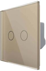 LIVOLO Intrerupator Dublu Cap Scara / Cruce cu Variator si Touch LIVOLO - Serie Noua, auriu, VL-FC2SD2-2G-13 (VL-FC2SD2-2G-13)