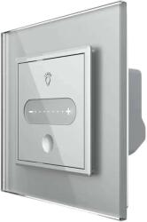 LIVOLO Intrerupator Simplu Cap Scara / Cruce cu Variator Livolo cu Rama din Sticla, ZigBee - Serie Noua, gri, VL-FC1SDZ-2IP-15 (VL-FC1SDZ-2IP-15)