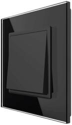 LIVOLO Intrerupator Simplu Mecanic Cap Cruce, 2 Module LIVOLO cu Rama din Sticla - Serie Noua, negru, VL-FCMM10A-2BP (VL-FCMM10A-2BP) - fluxone