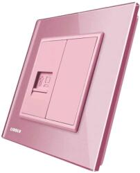LIVOLO Priza internet Livolo cu rama din sticla, roz, VL-C791C-17 (VL-C791C-17)