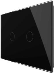 LIVOLO Intrerupator dublu cap scara / cap cruce cu touch Livolo din sticla, standard Italian, protocol ZigBee - Serie noua, negru, VL-FC2SZ-3G-12 (VL-FC2SZ-3G-12)
