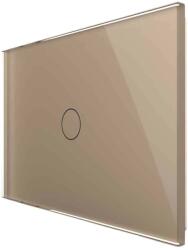 LIVOLO Intrerupator simplu cap scara / cap cruce cu touch Livolo din sticla, standard Italian, protocol ZigBee - Serie noua, auriu, VL-FC1SZ-3G-13 (VL-FC1SZ-3G-13)