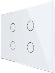 LIVOLO Intrerupator cvadruplu cu touch Livolo din sticla, standard Italian, protocol ZigBee - Serie noua, alb, VL-FC4Z-3G-11 (VL-FC4Z-3G-11)