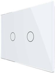 LIVOLO Intrerupator cu variator dublu cu touch Livolo din sticla, standard Italian, protocol ZigBee - Serie noua, alb, VL-FC2D1Z-3G-11 (VL-FC2D1Z-3G-11)