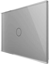 LIVOLO Intrerupator simplu cap scara / cap cruce cu touch Livolo din sticla, standard Italian, protocol ZigBee - Serie noua, gri, VL-FC1SZ-3G-15 (VL-FC1SZ-3G-15)