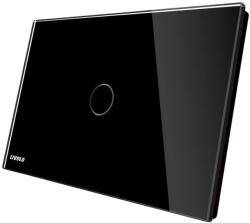 LIVOLO Intrerupator cap scara/cruce wireless cu touch Livolo din sticla - standard italian, negru, VL-C901SR-82 (VL-C901SR-82)