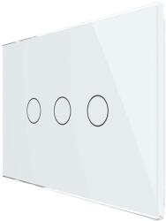 LIVOLO Intrerupator triplu cu touch Livolo din sticla, standard Italian, protocol ZigBee - Serie noua, alb, VL-FC3Z-3G-11 (VL-FC3Z-3G-11)