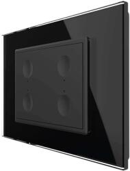 LIVOLO Intrerupator cvadruplu cu touch Livolo cu rama din sticla, protocol ZigBee, standard Italian - Serie noua, negru, VL-FC4Z-3BP-12 (VL-FC4Z-3BP-12)