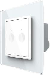 LIVOLO Intrerupatorul Dublu cu Touch LIVOLO cu Rama Din Sticla, Protocol Zigbee, Alb, , VL-FC2Z-2WP-11 (VL-FC2Z-2WP-11)