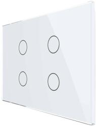 LIVOLO Intrerupator cvadruplu cu touch Livolo din sticla - standard italian, alb, VL-FC4-3G-11 (VL-FC4-3G-11)
