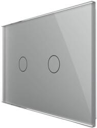 LIVOLO Intrerupator Dublu Wireless cu Touch LIVOLO din Sticla - Serie Noua, gri, VL-FC2R-3G-15 (VL-FC2R-3G-15)
