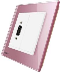 LIVOLO Priza cu mufa VGA tata 15 pini Livolo cu rama din sticla, roz, VL-C791VG2-17 (VL-C791VG2-17)