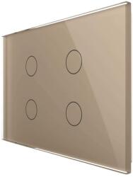 LIVOLO Intrerupator cvadruplu wireless cu touch Livolo din sticla - standard italian, auriu, VL-FC4R-3G-13 (VL-FC4R-3G-13)