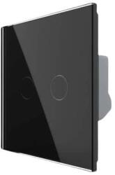 LIVOLO Intrerupator Dublu cu Touch Livolo din Sticla - protocol ZigBee, Serie Noua, negru, VL-FC2Z-2G-2B (VL-FC2Z-2G-2B)