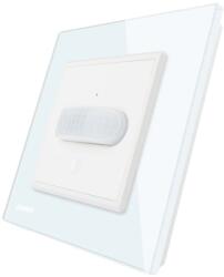 LIVOLO Intrerupator senzor de miscare PIR Livolo cu rama din sticla, alb, VL-FCU-2WP-11 (VL-FCU-2WP-11) - fluxone