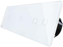 LIVOLO Intrerupator cu touch simplu+simplu+dublu LIVOLO din sticla, alb, VL-C701/701/702-11 (VL-C701/701/702-11)