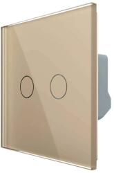 LIVOLO Intrerupator Dublu cu Revenire / Reset cu Touch LIVOLO - Serie Noua, auriu, VL-FC2B-2G-2A (VL-FC2B-2G-2A) - fluxone