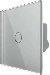LIVOLO Buton Sonerie cu Touch LIVOLO din Sticla - Serie Noua, gri, VL-FC1B-2G-2I (VL-FC1B-2G-2I) - fluxone