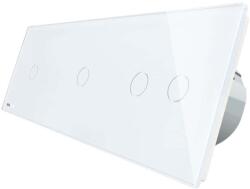 LIVOLO Intrerupator cu touch simplu+simplu+dublu LIVOLO din sticla, Protocol ZigBee, Control de pe telefon, alb, VL-C701Z/C701Z/C702Z-11 (VL-C701Z/C701Z/C702Z-11)