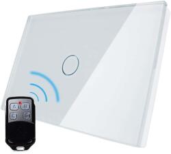 LIVOLO Intrerupator wireless cu touch Livolo din sticla si telecomanda inclusa-standard italian, alb, VL-C1/FC1R-3G-11 (VL-C1/FC1R-3G-11)