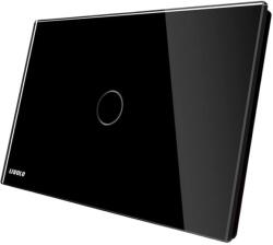 LIVOLO Intrerupator cu variator wireless cu touch Livolo din sticla - standard italian, negru, VL-C901DR-82 (VL-C901DR-82)