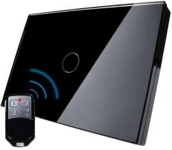 LIVOLO Intrerupator wireless cu touch Livolo din sticla si telecomanda inclusa-standard italian, negru, VL-C1/FC1R-3G-12 (VL-C1/FC1R-3G-12)