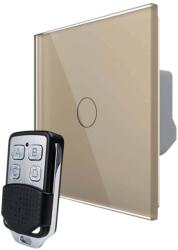 LIVOLO Intrerupator LIVOLO simplu wireless cu touch si telecomanda inclusa, auriu, VL-C7-C1/701R-13 (VL-C7-C1/701R-13)