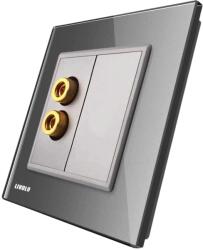 LIVOLO Priza redare sunet LIVOLO cu rama din sticla, gri, C7-91A-15 (C7-91A-15)
