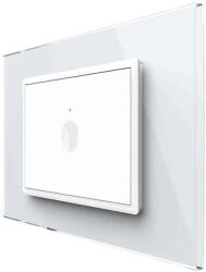 LIVOLO Intrerupator simplu wireless cu touch Livolo cu rama din sticla, standard Italian - Serie noua, alb, VL-FC1R-3WP-11 (VL-FC1R-3WP-11)