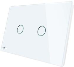 LIVOLO Intrerupator dublu cu variator cu touch Livolo din sticla - standard italian, alb, VL-C902D-81 (VL-C902D-81)