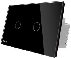 LIVOLO Intrerupator cu touch pentru draperie Livolo din sticla, Standard italian, negru, VL-C902W-82 (VL-C902W-82) - fluxone