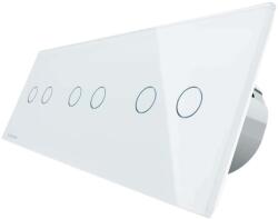 LIVOLO Intrerupator dublu+dublu+dublu cu touch Livolo din sticla, Protocol ZigBee, Control de pe telefon, alb, VL-C702Z/C702Z/C702Z-11 (VL-C702Z/C702Z/C702Z-11)