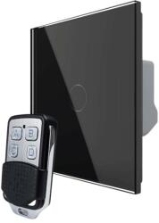 LIVOLO Intrerupator LIVOLO simplu wireless cu touch si telecomanda inclusa, negru, VL-C7-C1/701R-12 (VL-C7-C1/701R-12)